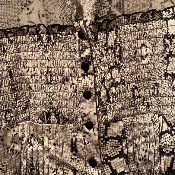 ALBERTO MAKALI SNAKE PYRHON SILK SHEER LONG SLEEVE BLOUSE GRAY SZ 6 NEW - Picture 4 of 6